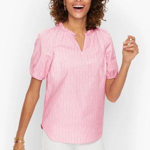 Talbots Ruffle Popover City Stripe 3X Plus Petite